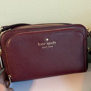 Kate Spade Maroon Leather Crossbody